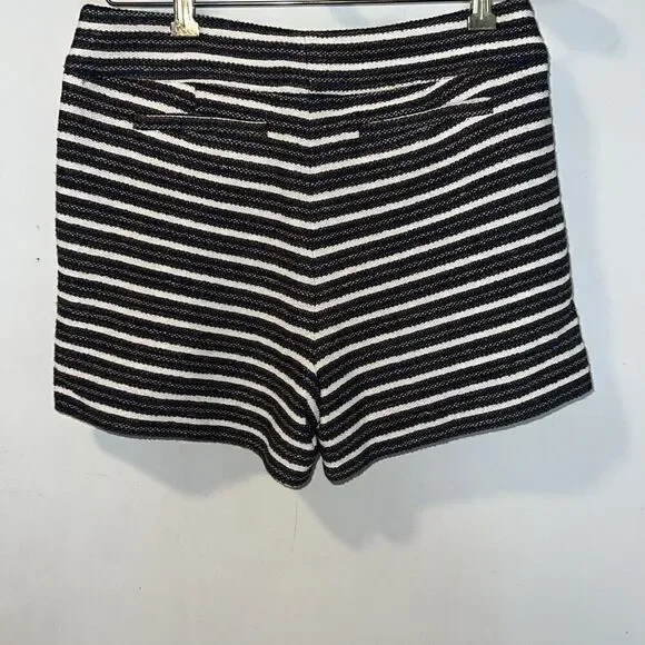 W BY WORTH Midnight Blue, Cinnamon, Off White Stripe High Waist Miley Shorts-4 - Picture 4 of 9